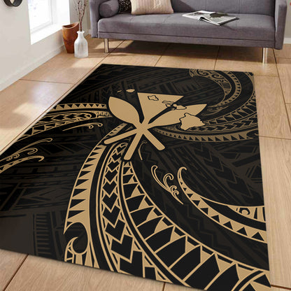 Hawaii Area Rug Kanaka Map Tribal Wave