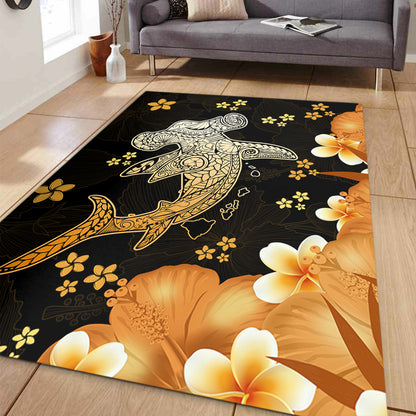 Hawaii Area Rug Tribal Polynesia Shark Tattoo