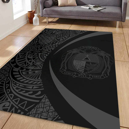 Nauru Area Rug Lauhala Gray Circle Style