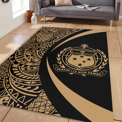 Samoa Area Rug Lauhala Gold Circle Style
