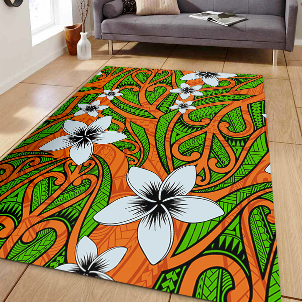 New Zealand Area Rug Maori Pattern Plumeria