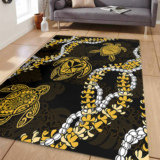 Hawaii Area Rug Kanaka Maoli Floral Puakenikeni Lei