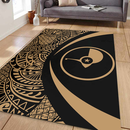 Yap State Area Rug Lauhala Gold Circle Style