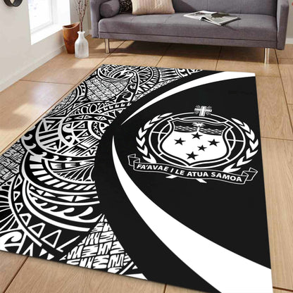Samoa Area Rug Lauhala White Circle Style