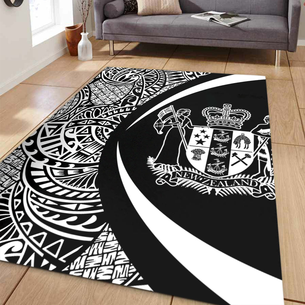 New Zealand Area Rug Lauhala White Circle Style