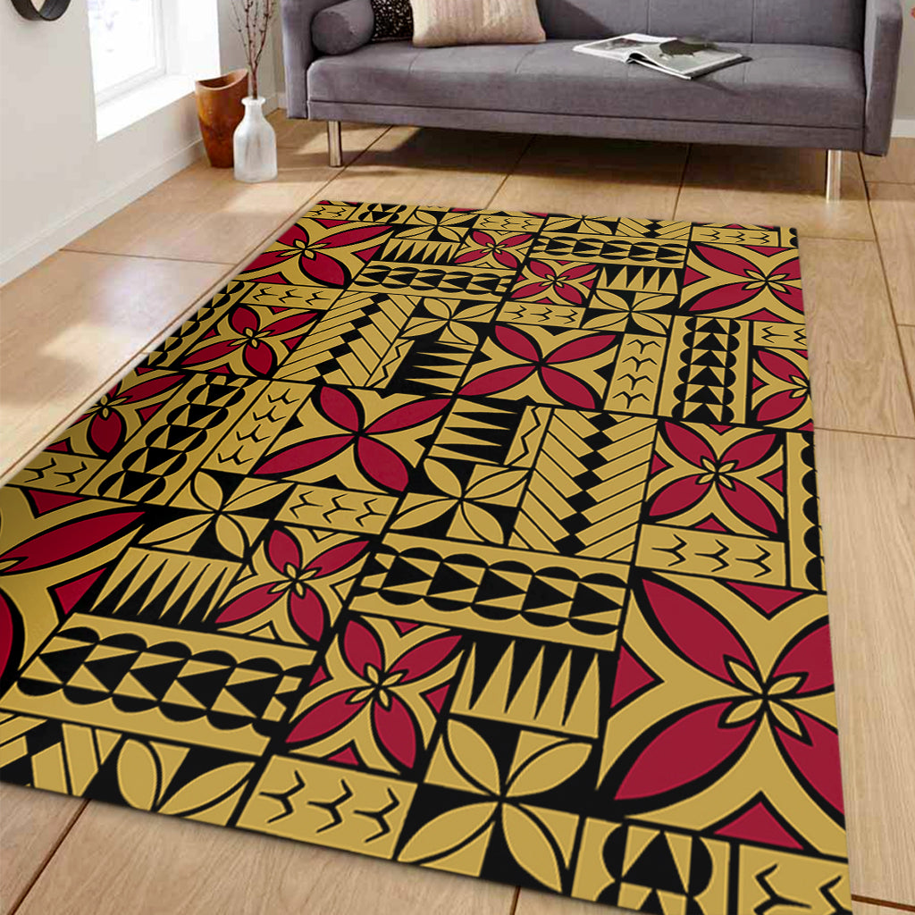 Samoa Area Rug Siapo Design Tribal Pattern Yellow