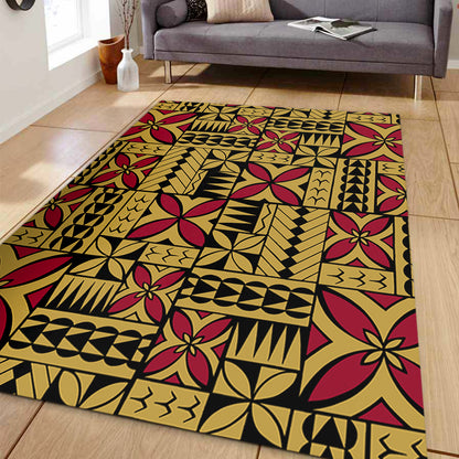 Samoa Area Rug Siapo Design Tribal Pattern Yellow