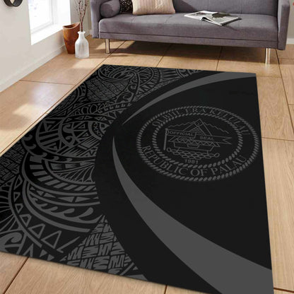 Palau Area Rug Lauhala Gray Circle Style