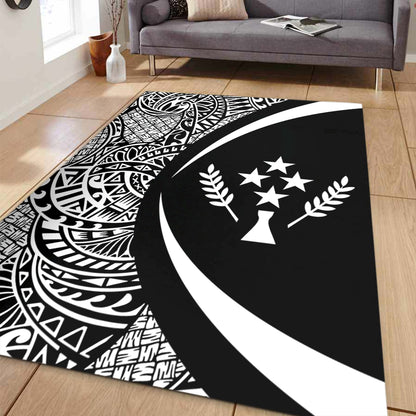 Kosrae Area Rug Lauhala White Circle Style