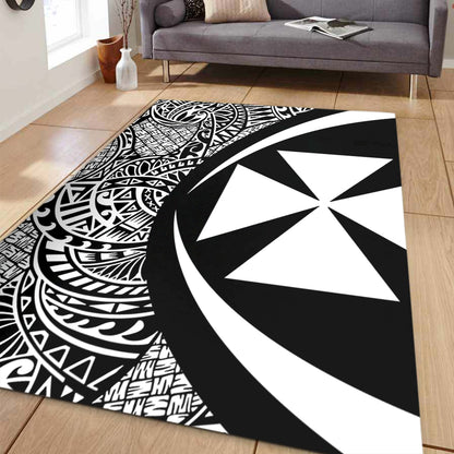Wallis And Futuna Area Rug Lauhala White Circle Style