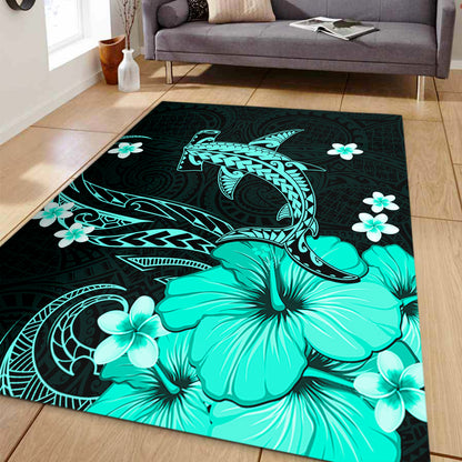 Hawaii Area Rug Shark Polynesia Tribal Tattoo