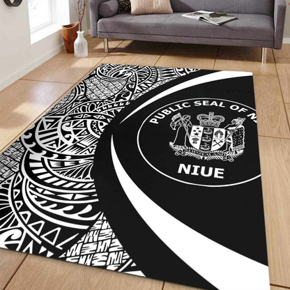 Niue Area Rug Lauhala White Circle Style