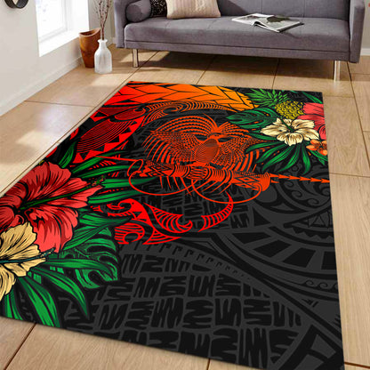 Papua New Guinea Area Rug Polynesian Coat Of Arms Tropical