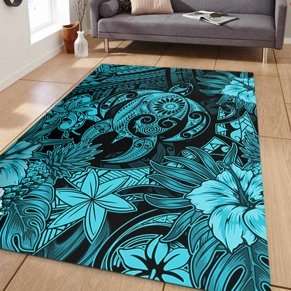 Hawaii Area Rug Tribal Polynesia Sea Turtle Design Pacific Dream