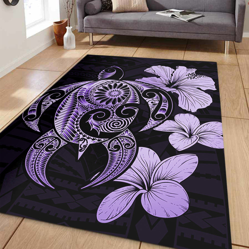 Hawaii Area Rug Hibiscus Plumeria Mix Polynesian Turtle