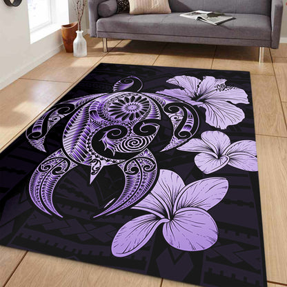Hawaii Area Rug Hibiscus Plumeria Mix Polynesian Turtle