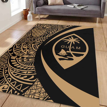 Guam Area Rug Lauhala Gold Circle Style
