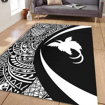 Papua New Guinea Area Rug Lauhala White Circle Style