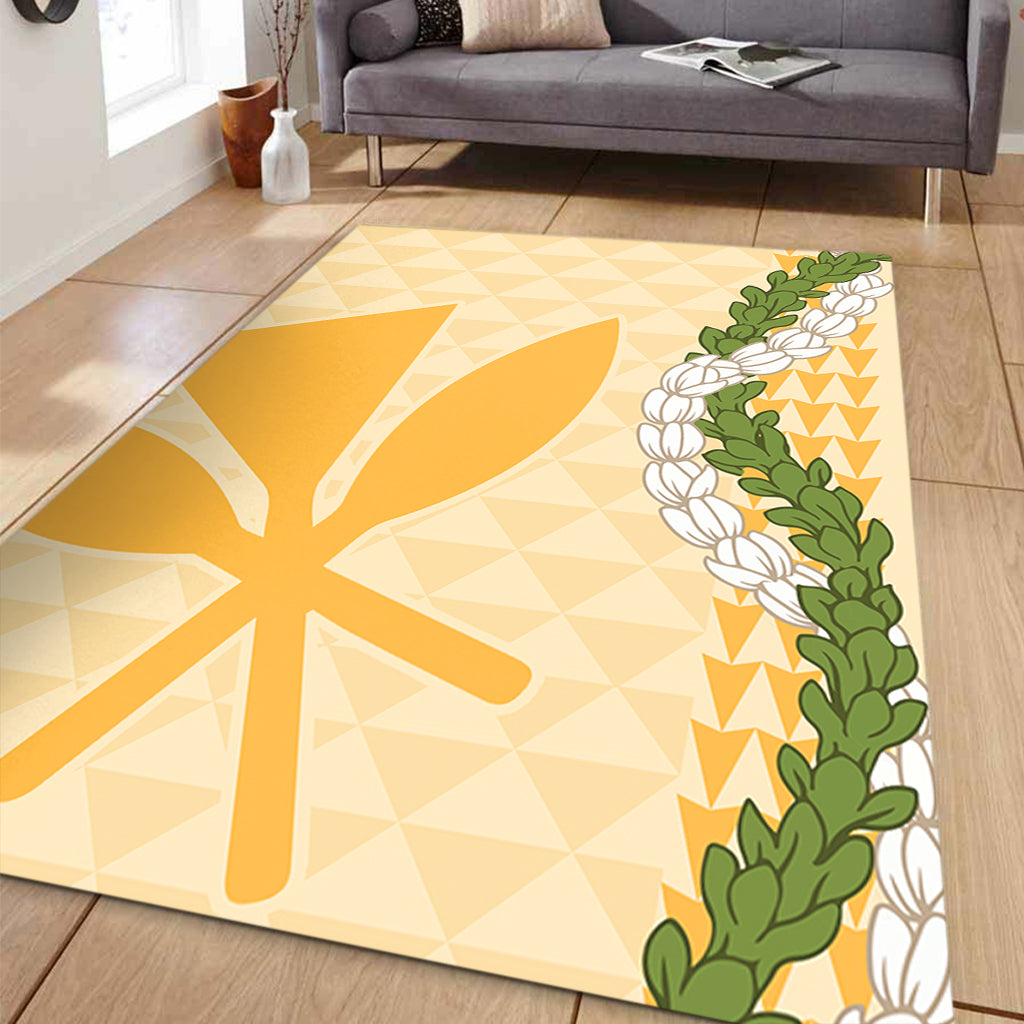 Hawaii Area Rug Kanaka Maoli Puakenikeni Maile Flower Lei