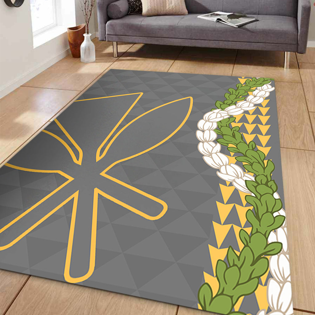 Hawaii Area Rug Kanaka Maoli Puakenikeni Maile Flower Lei