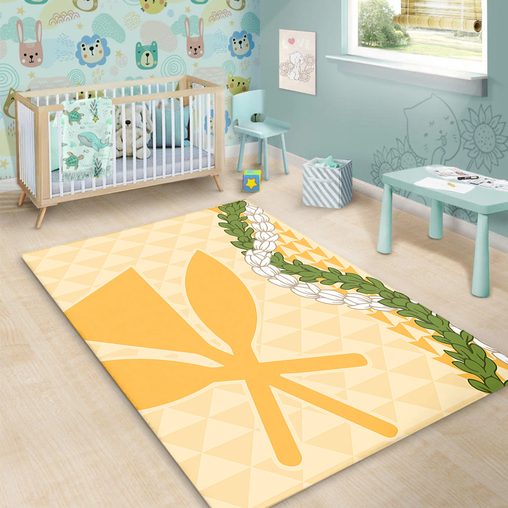 Hawaii Area Rug Kanaka Maoli Puakenikeni Maile Flower Lei
