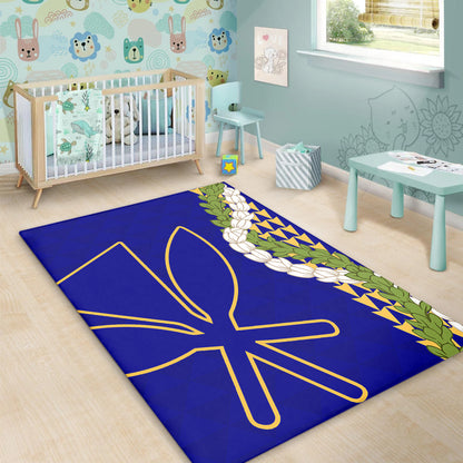 Hawaii Area Rug Kanaka Maoli Puakenikeni Maile Flower Lei