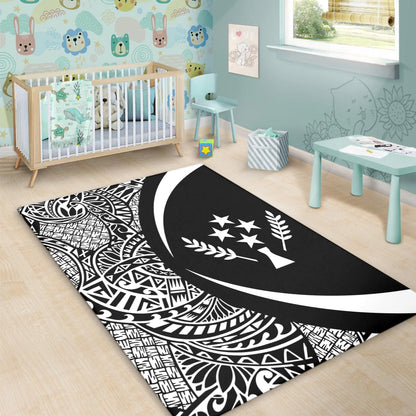 Kosrae Area Rug Lauhala White Circle Style