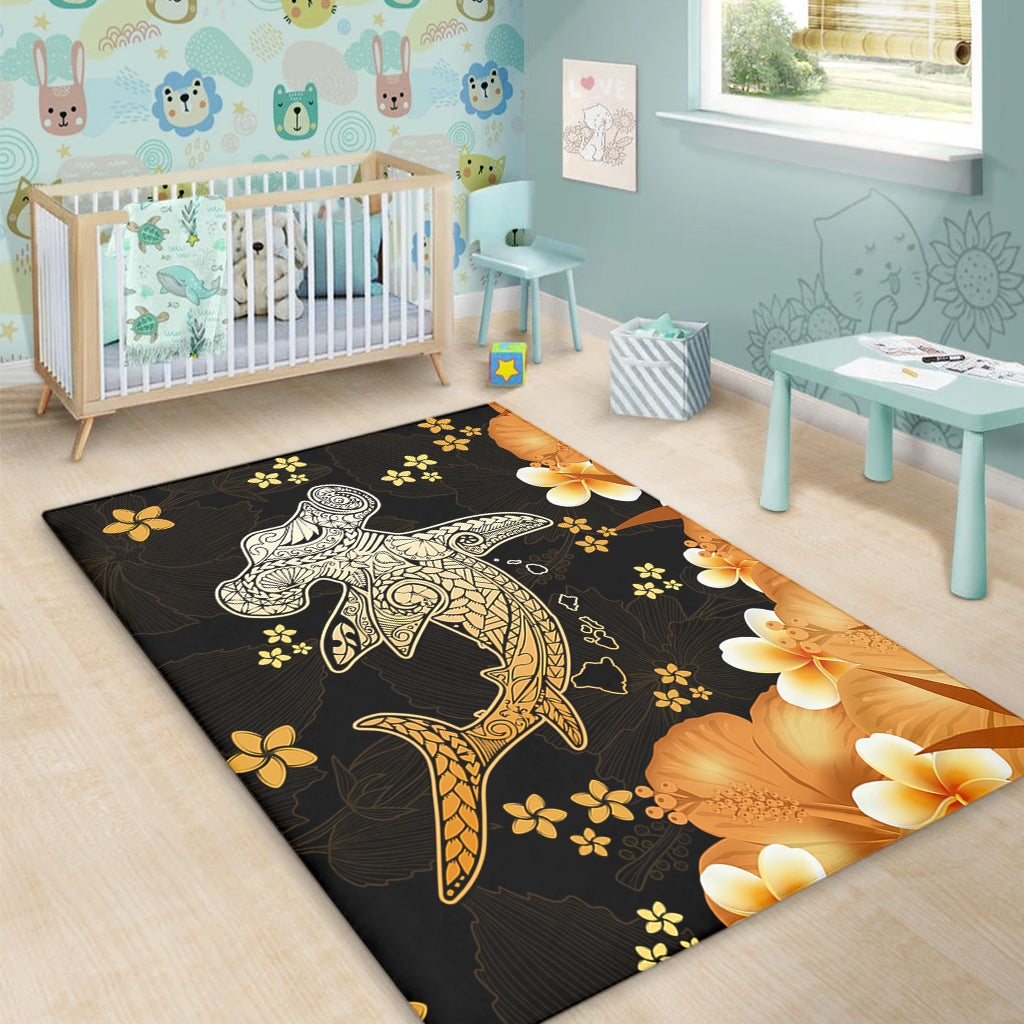 Hawaii Area Rug Tribal Polynesia Shark Tattoo