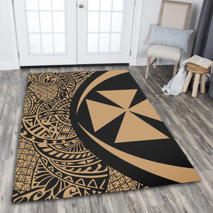 Wallis And Futuna Area Rug Lauhala Gold Circle Style