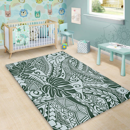 Hawaii Area Rug Tribal Pattern Leaf