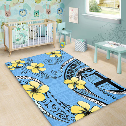 Fiji Area Rug Bula Style Plumeria Flower