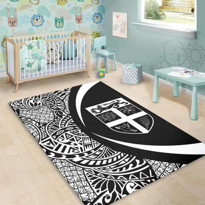 Fiji Area Rug Lauhala White Circle Style