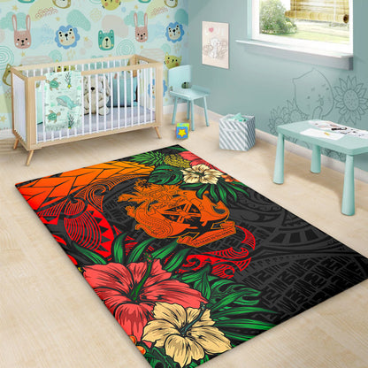 Solomon Islands Area Rug Polynesian Coat Of Arms Tropical