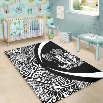 New Zealand Area Rug Lauhala White Circle Style