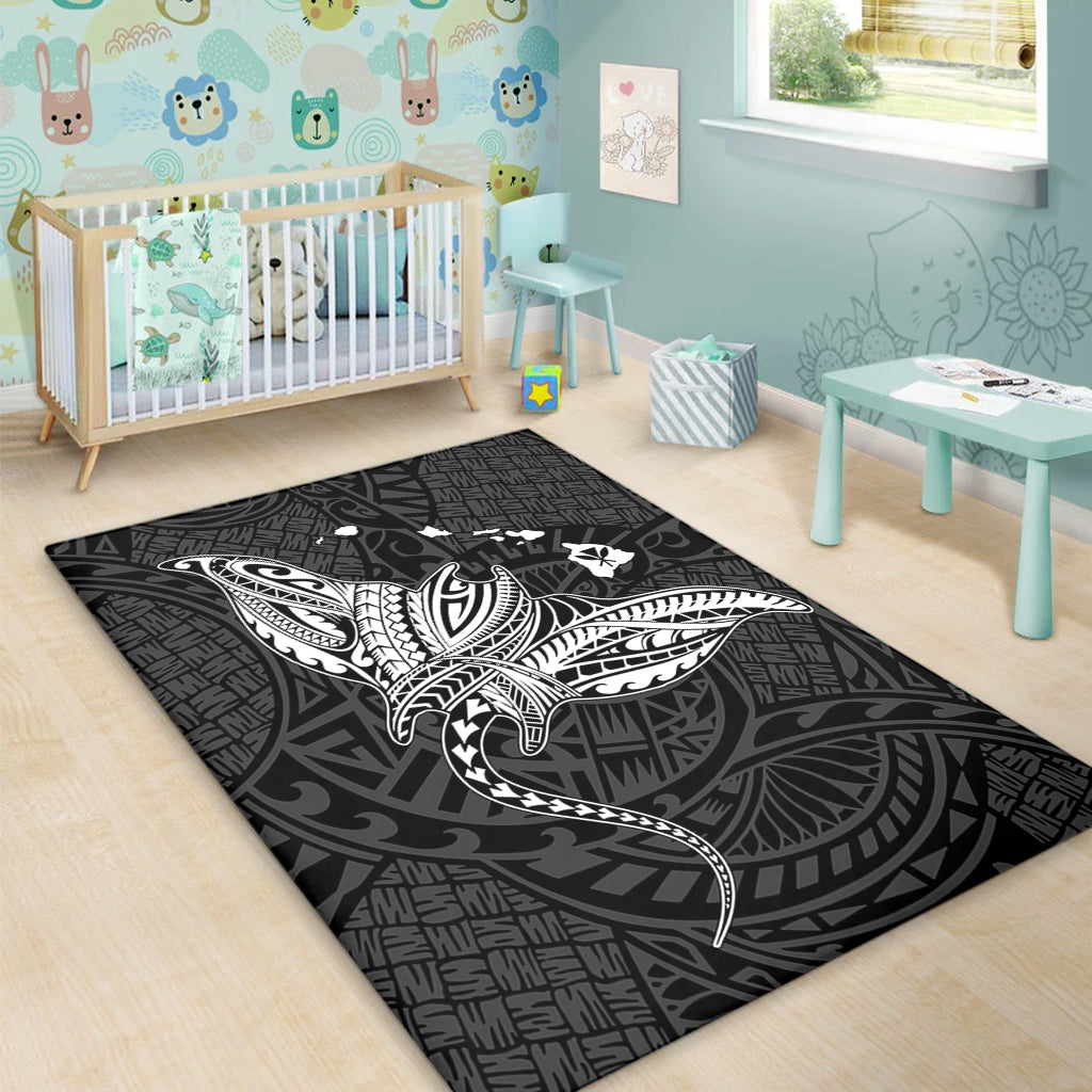 Hawaii Area Rug Hawaiian Map Polynesian Tribal Ray Tattoo