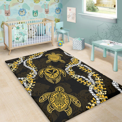 Hawaii Area Rug Kanaka Maoli Floral Puakenikeni Lei
