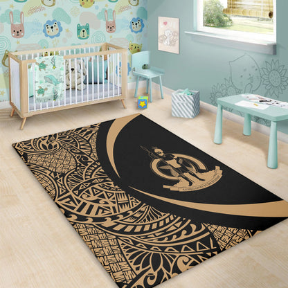 Vanuatu Area Rug Lauhala Gold Circle Style