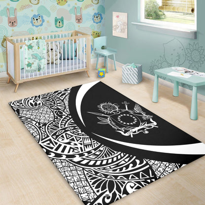 Cook Islands Area Rug Lauhala White Circle Style