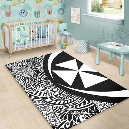 Wallis And Futuna Area Rug Lauhala White Circle Style
