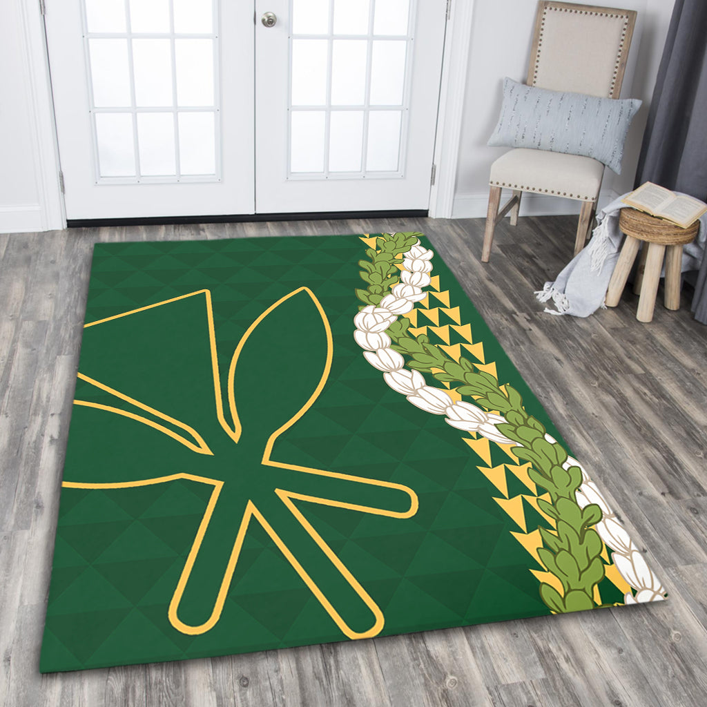 Hawaii Area Rug Kanaka Maoli Puakenikeni Maile Flower Lei