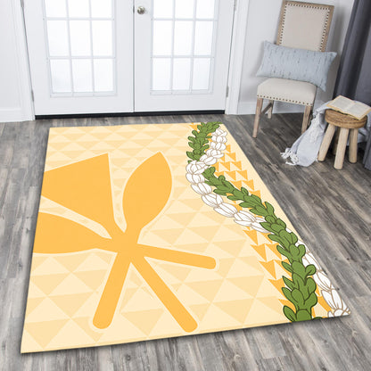 Hawaii Area Rug Kanaka Maoli Puakenikeni Maile Flower Lei