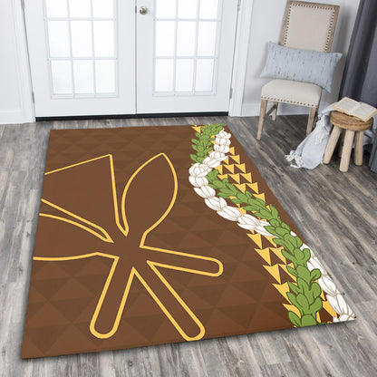 Hawaii Area Rug Kanaka Maoli Puakenikeni Maile Flower Lei