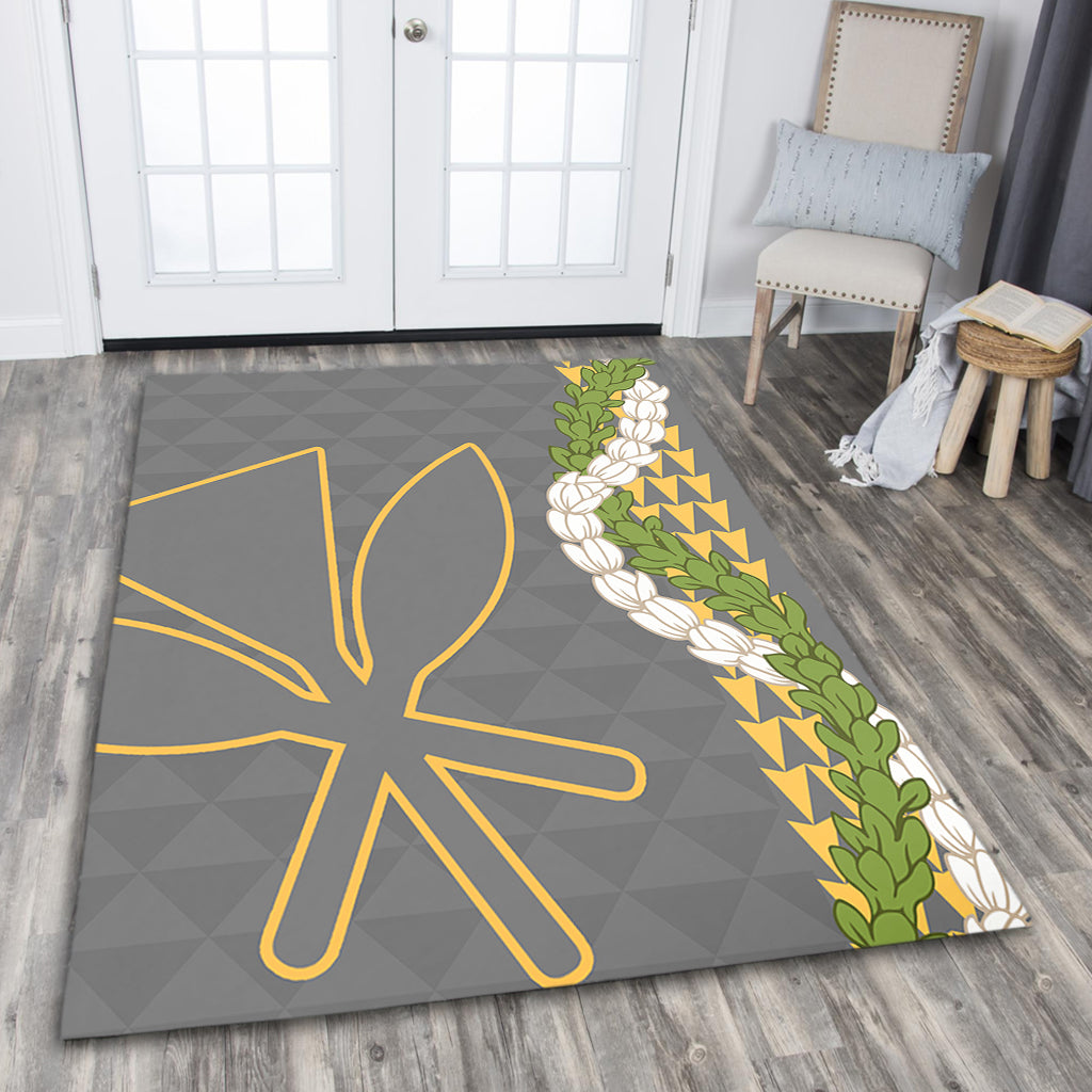 Hawaii Area Rug Kanaka Maoli Puakenikeni Maile Flower Lei