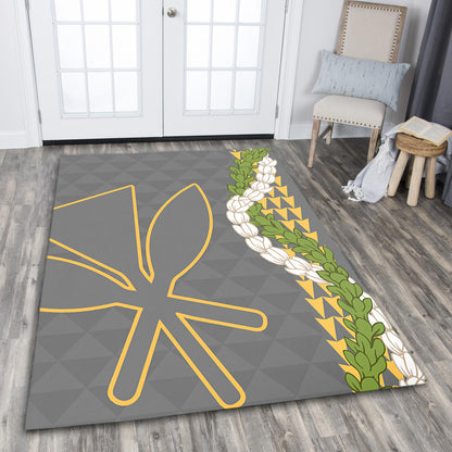 Hawaii Area Rug Kanaka Maoli Puakenikeni Maile Flower Lei