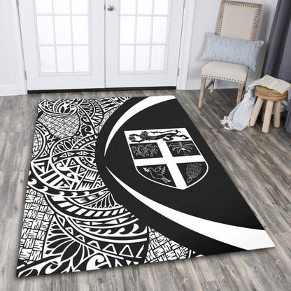 Fiji Area Rug Lauhala White Circle Style