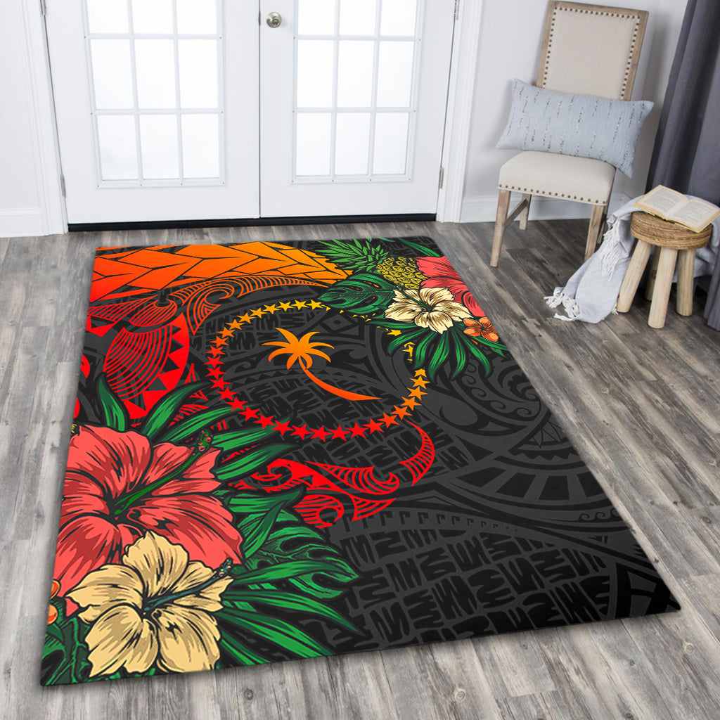 Chuuk State Area Rug Polynesian Coat Of Arms Tropical