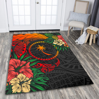 Chuuk State Area Rug Polynesian Coat Of Arms Tropical