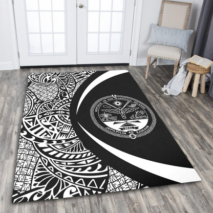Marshall Islands Area Rug Lauhala White Circle Style