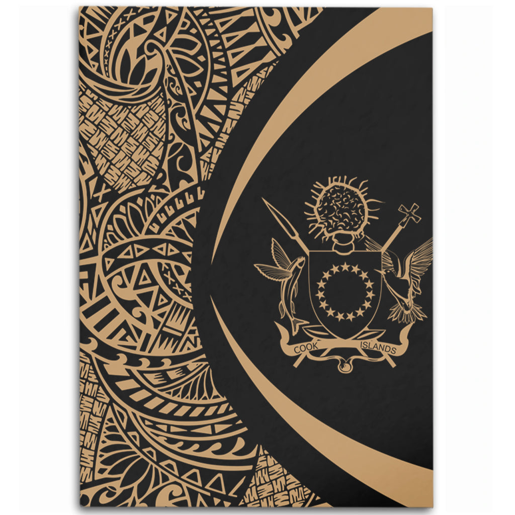 Cook Islands Area Rug Lauhala Gold Circle Style