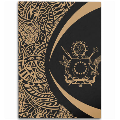 Cook Islands Area Rug Lauhala Gold Circle Style